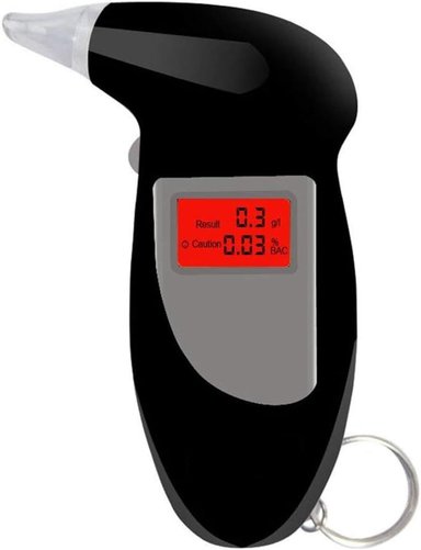 ALCOHOLÍMETRO PORTÁTIL DIGITAL CON PANTALLA LCD Y 5 BOQUILLAS — MEDIDOR NIVEL DE ALCOHOL EN ALIENTO