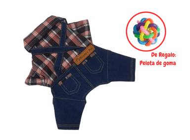ENTERIZO PERRO Y GATO DISEÑO'S PET JEAN TALLA 0 LACRE