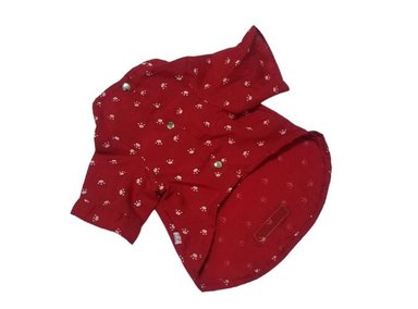 BLUSA PERRO Y GATO DISEÑO'S PET POLO TALLA 2 ROJA HUELLAS BLANCAS - 2