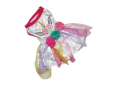 DISFRAZ FRANELA PERRO Y GATO VESTIDO DISEÑO'S PET UNICORNIO TALLA 0