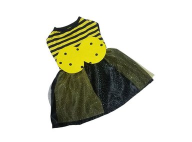 DISFRAZ FRANELA PERRO VESTIDO DISEÑO'S PET ABEJITA TALLA 3