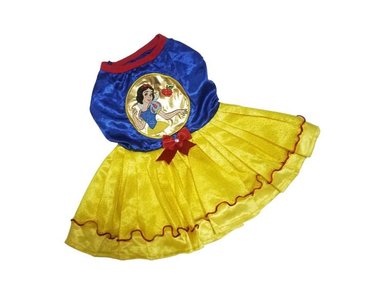 DISFRAZ FRANELA PERRO VESTIDO DISEÑO'S PET BLANCANIEVES TALLA 3