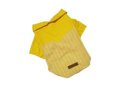 CAMISA PERRO Y GATO DISEÑO'S PET AMARILLA CUADROS TALLA 2 - 2