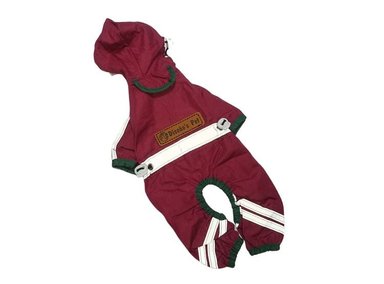 ENTERIZO PERRO Y GATO DISEÑO'S PET IMPERMEABLE VINOTINTO TALLA 2