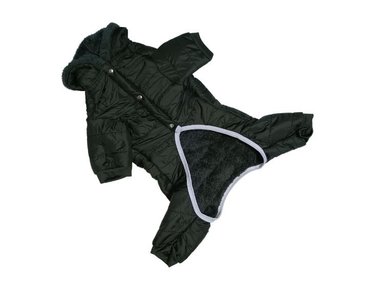 ENTERIZO FRANELA PERRO Y GATO DISEÑO'S PET VERDE MILITAR TALLA 1 - 2