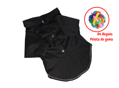 CAMISA PERRO Y GATO DISEÑO'S PET NEGRA RAYAS TALLA 1