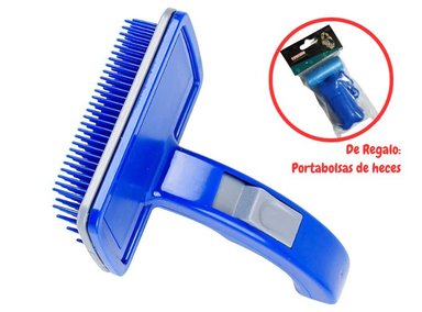 PEINE PERRO SACA PELO TAMAÑO GRANDE + REGALO PORTABOLSAS