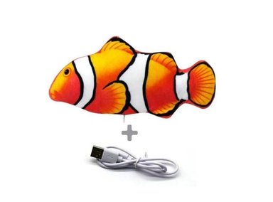 JUGUETE GATO PESCADO ELECTRICO CON USB  Y CATNIP NA