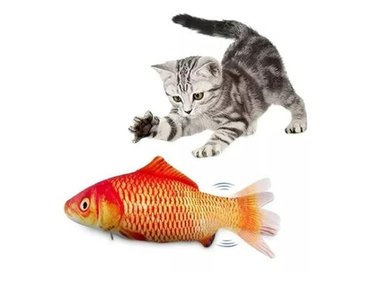 JUGUETE GATO PESCADO ELECTRICO CON USB  Y CATNIP N