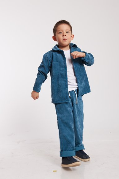 CONJUNTO NIÑO BHUKI AZUL ACERO CORDUROY - 2