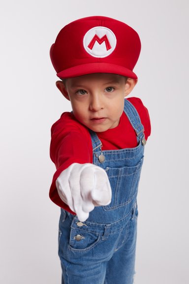 DISFRAZ NIÑO BHUKI ROJO MARIO BROS