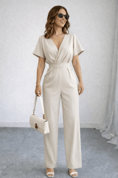 ENTERIZO PARA DAMA CON LAZO BEIGE - 1