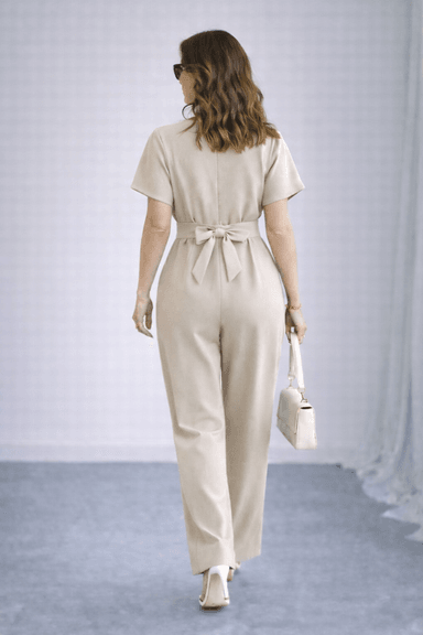 ENTERIZO PARA DAMA CON LAZO BEIGE - 4