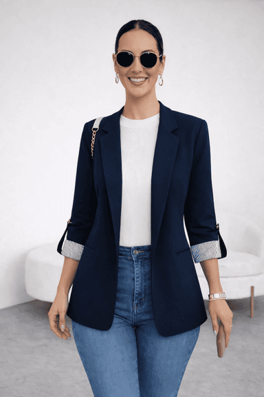 BLAZER RAYAS REVERSIBLE AZUL - 1