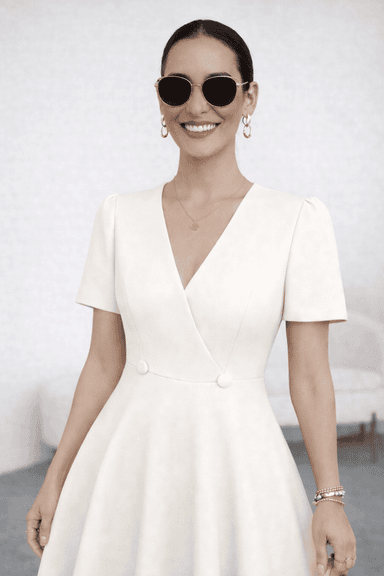 VESTIDO CÓCTEL CON BOTONES PERLA - 2