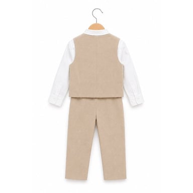 TERNO BEIGE PARA NIÑO PANTALÓN, CHALECO Y CORBATA - 6