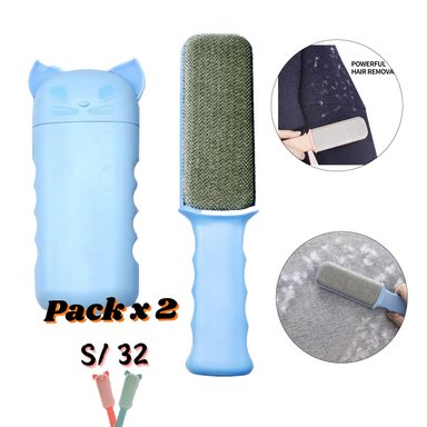 CEPILLO REMOVEDOR DE PELOS DE MASCOTAS - CELESTE