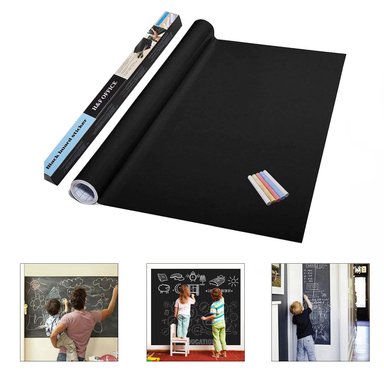 PIZARRA ADHESIVA DE VINILO NEGRO PARA PARED – 45 X 200 CM