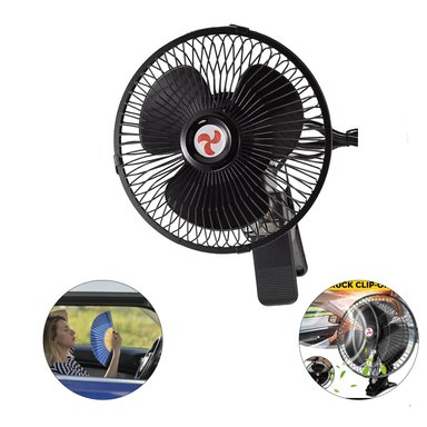VENTILADOR PORTÁTIL CON CLIP AJUSTABLE PARA VEHÍCULOS - NEGRO