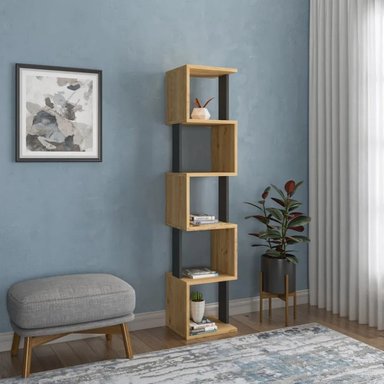 LIBRERO KRIS COLOR DUNA Y PLOMO 73 EXPERIENCE