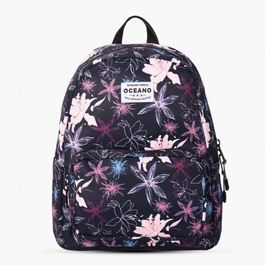 MOCHILA OCEANO LANIS AZUL FLOR ROSA