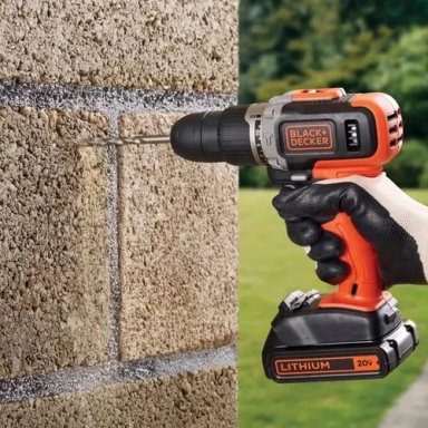 TALADRO PERCUTOR 3/8' 20V MAX 1 BAT 1.5 AH BLACK + DECKER - BCD704C1-B2 - 5