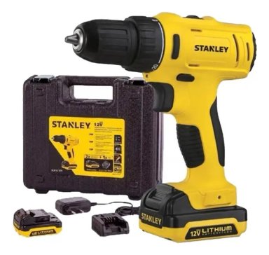 TALADRO ATORNILLADOR 3/8' 12V + 2 BAT 1.5 AH STANLEY
