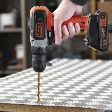 TALADRO ATORNILLADOR 3/8 20V 1 BAT + SET 9 BROCAS NARANJA BLACK + DECKER - 5