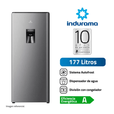 REFRIGERADORA INDURAMA TOP FREEZER NO FROST 177LT AUTOFROST RI-289D CROMA