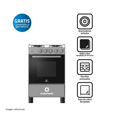 COCINA INDURAMA VERNET SPAZIO3 4 HORNILLAS