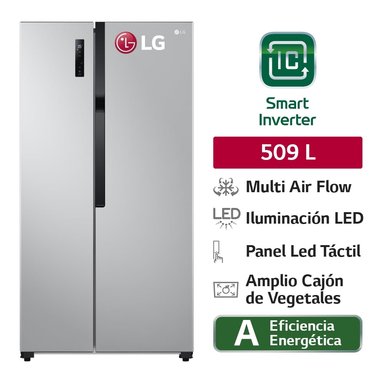 REFRIGERADORA LG SIDE BY SIDE NO FROST 509LT MULTI AIR FLOW LS51BPP PLATEADO - 1