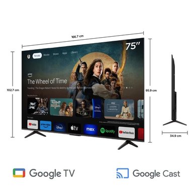 TV IFFALCON 75' 4K ULTRA HD GOOGLE TV SMART TV 75U65 - 2