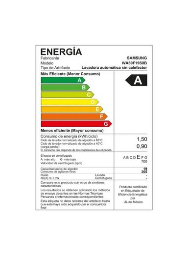 LAVADORA SAMSUNG 19KG AI WASH ECOBUBBLE WA80F19S8BPE NEGRA - 5