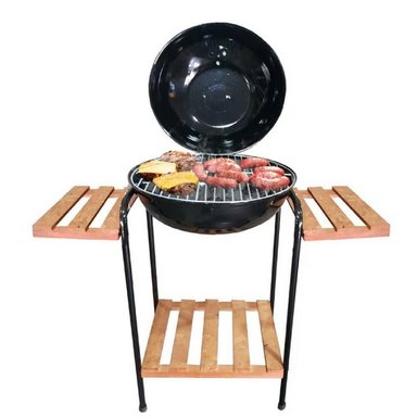 PARRILLA GRILL DE MADERA + TABLA DE QUESO CON UTENSILIOS INOXIDABLES - 3