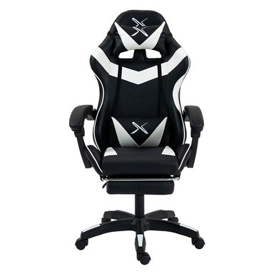 SILLA GAMER LYZOR CON POSAPIÉS SGBWTWN135B BLACK WHITE