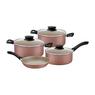 JUEGO DE OLLAS TRAMONTINA LINZ 7 PIEZAS MOCA