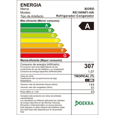 REFRIGERADORA BORD 197LT NO FROST RE190NFI-H - 4