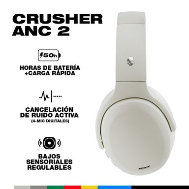 AUDÍFONOS OVER EAR SKULLCANDY CRUSHER ANC 2 BONE - 2