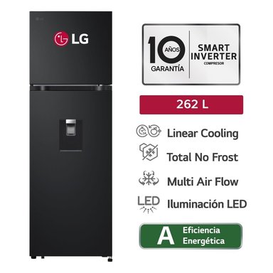 REFRIGERADORA LG 262LT LINEAR COOLING VT26WPM NEGRO MATE - 1