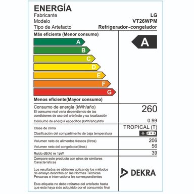REFRIGERADORA LG 262LT LINEAR COOLING VT26WPM NEGRO MATE - 6