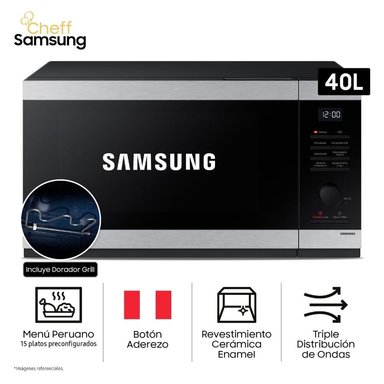 HORNO MICROONDAS CHEFF SAMSUNG CON DORADOR 40LT MG40DG5524ATPE - 2
