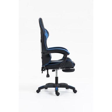 SILLA GAMER LYZOR CON POSAPIÉS SGBLUTWN135A AZUL Y NEGRO - 3