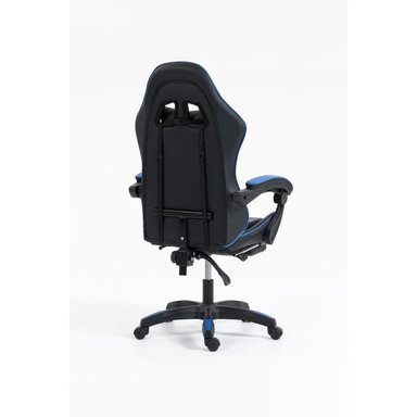 SILLA GAMER LYZOR CON POSAPIÉS SGBLUTWN135A AZUL Y NEGRO - 4