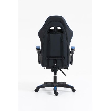 SILLA GAMER LYZOR CON POSAPIÉS SGBLUTWN135A AZUL Y NEGRO - 5