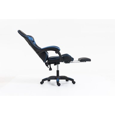 SILLA GAMER LYZOR CON POSAPIÉS SGBLUTWN135A AZUL Y NEGRO - 8