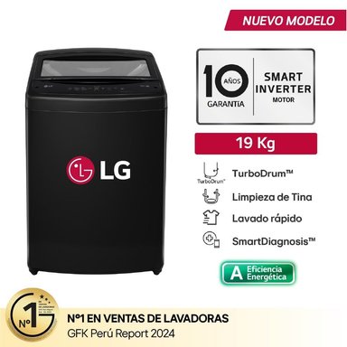 LAVADORA LG TURBODRUM 19KG WT19OBVTB NEGRO - 1