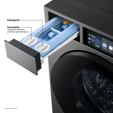 LAVADORA SAMSUNG 25KG BESPOKE AI WF90F25ADSPE ACERO OSCURO - 3
