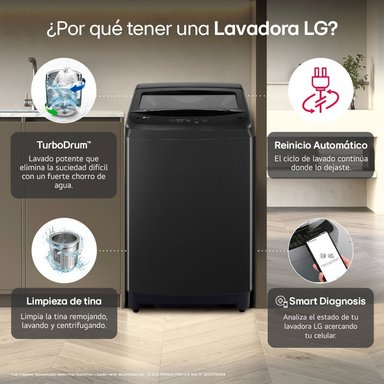 LAVADORA LG 13 KG WT13OBVTB NEGRO - 4