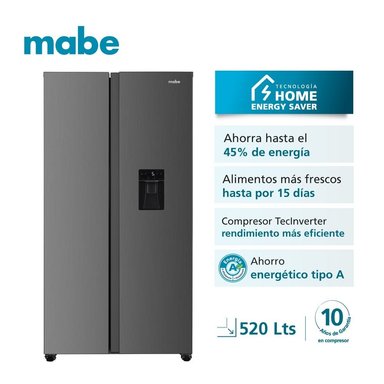 REFRIGERADORA MABE 520LT SIDE BY SIDE NO FROST MSD565QMLSS0 NEGRO ACERO - 1