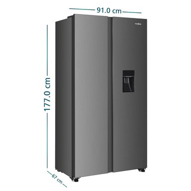 REFRIGERADORA MABE 520LT SIDE BY SIDE NO FROST MSD565QMLSS0 NEGRO ACERO - 3